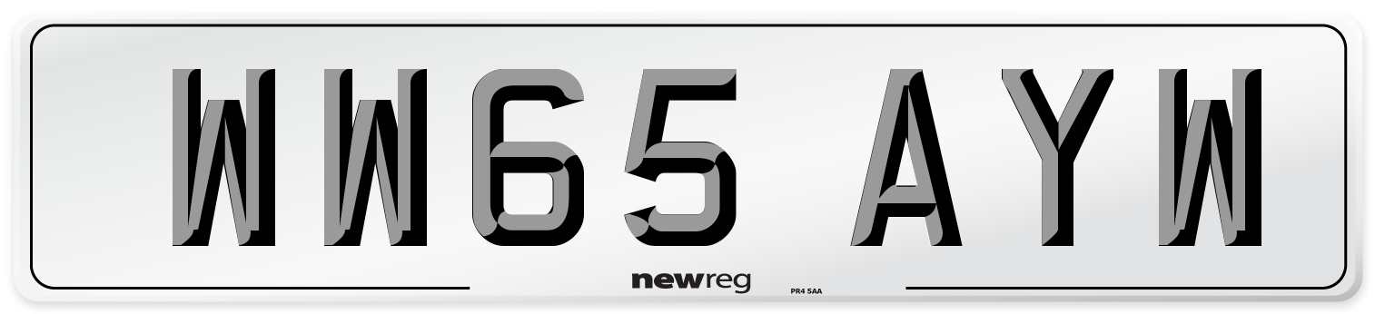 WW65 AYW Number Plate from New Reg